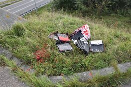 Brug over A9 overgeschilderd in kleuren van BenSide supportersgroep
