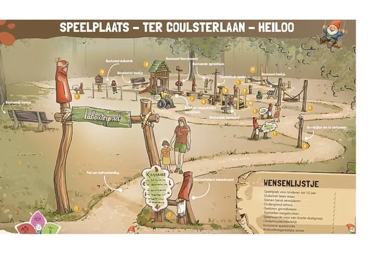 Wiebelbrug en balanceerpad voor speelplek Ter Coulsterlaan