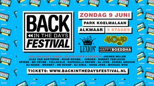 Back In The Days Festival op zondag 9 juni