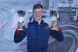 Karter Lucas Koppes kan zijn geluk niet op: eerste podiumplaats op een buitenbaan is een feit