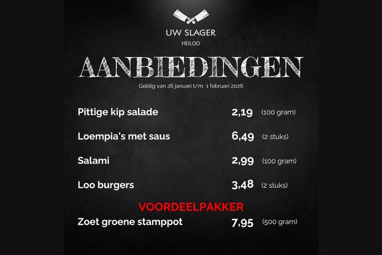 Weekaanbieding Uw Slager Heiloo-Egmond