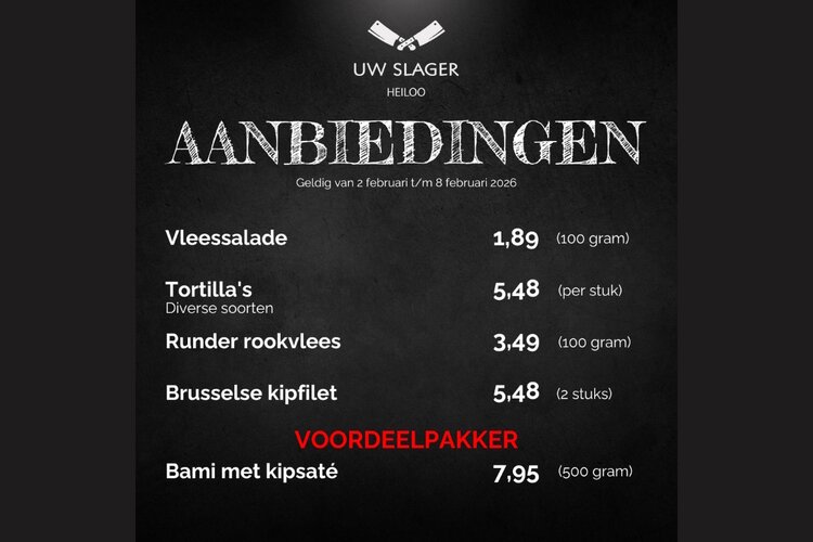 Weekaanbieding Uw Slager Heiloo-Egmond