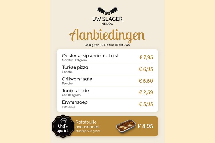 Weekaanbieding Uw Slager Heiloo