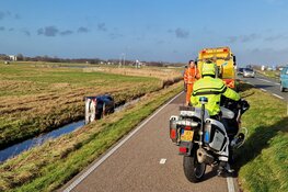 Auto te water langs N203 bij Castricum